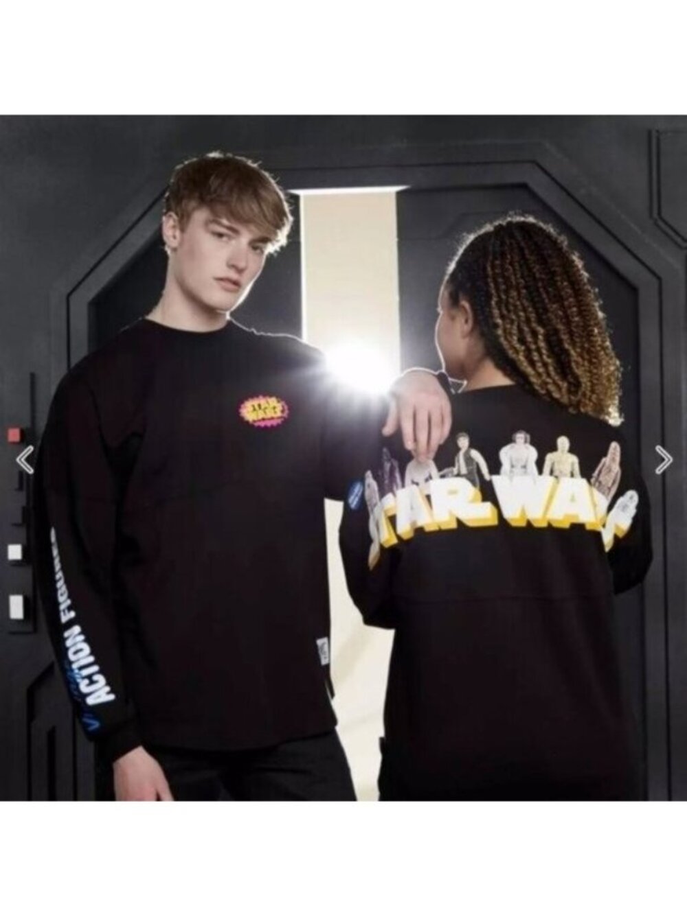 Disney Star Wars Action Figures Spirit Jersey M Black White Retro Travel 45th